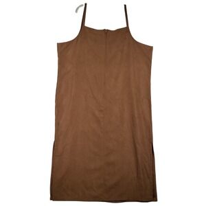 D.P.S. WOMAN Brown Sleeveless Midi Dress 2X Vintage 90s Soft Academia Minimalist